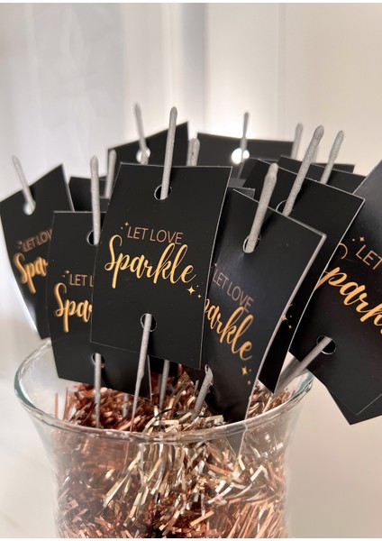 50'li 'let Love Sparkle' Yazılı Kartlı Işıltı - Parti Işıltısı - Nişan Işıltısı - Düğün Işıltısı
