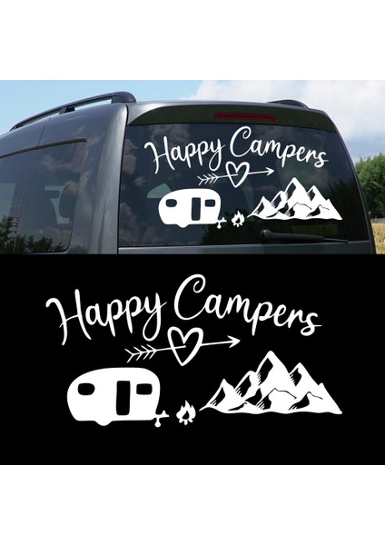 Mutlu Kampçılar, Happy Campiers, Kamp Sticker, Karavan STICKERI-S1750