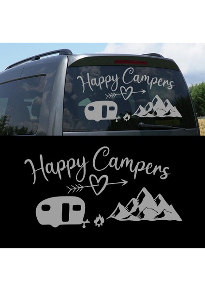 Mutlu Kampçılar, Happy Campiers, Kamp Sticker, Karavan STICKERI-S1750