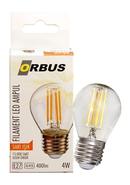 GC45 4W Filament Bulb Mini Top Şeffaf E27 300LM Ampul - 2700K Sarı Işık