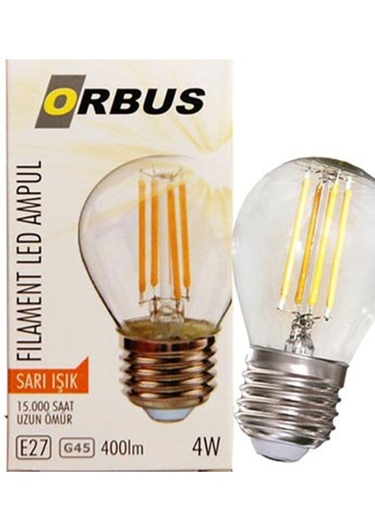 GC45 4W Filament Bulb Mini Top Şeffaf E27 300LM Ampul - 2700K Sarı Işık