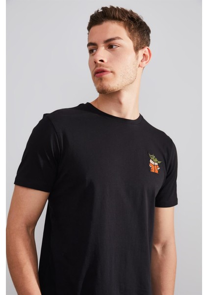 Unisex Baby Yoda Siyah Nakışlı T-Shirt modelleri