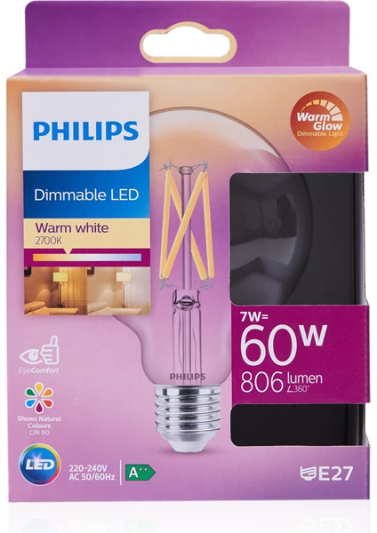 Led Classic 60W G93 E27 cl WGD90 1pf / 4 Ampul