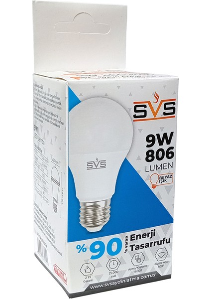 9W E27 Led Ampul - 6500K Beyaz Işık