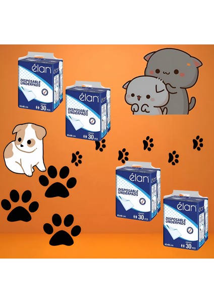 Kedi & Köpek Çiş Pedi 60 x 90 cm 30'lu 4 Paket