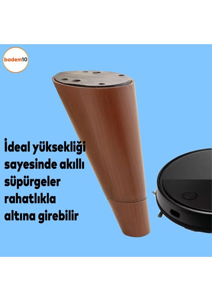 Konik Lüks Mobilya Kanepe Sehpa Tv Ünitesi Koltuk Ayağı 12 Cm Kahverengi Baza Ayakları fiyatları