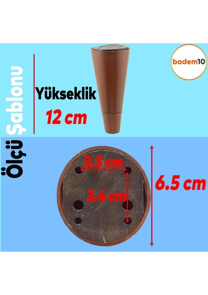 Konik Lüks Mobilya Kanepe Sehpa Tv Ünitesi Koltuk Ayağı 12 Cm Kahverengi Baza Ayakları fırsatları