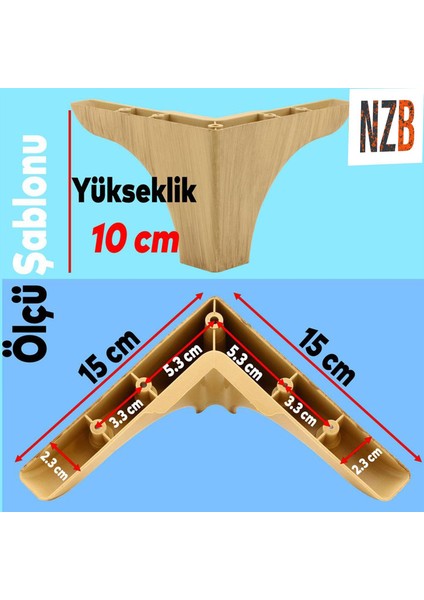 Mobilya Kanepe Sehpa Puf Koltuk Ayağı Krem 10 cm Baza Ayak fiyatları