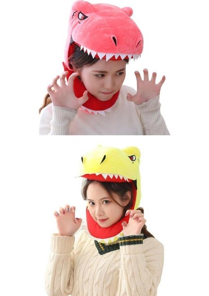 2x Sevimli Dinozor Cosplay Headgear Sevimli Fotoğraf Cadılar Bayramı