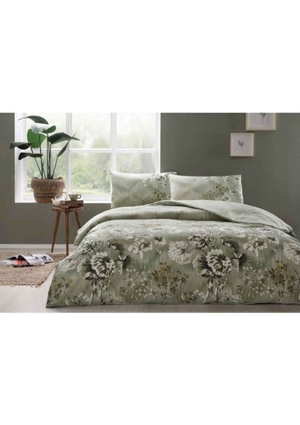 Modaletto Tek Kişilik Nevresim Takımı Hortencia Yeşil