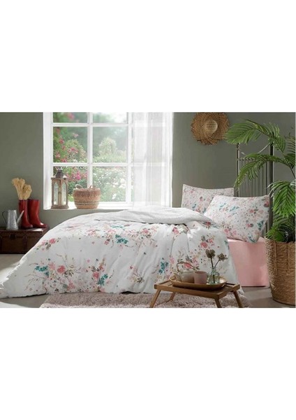 Tek Kişilik Nevresim Takımı Flor Fresca Pudra