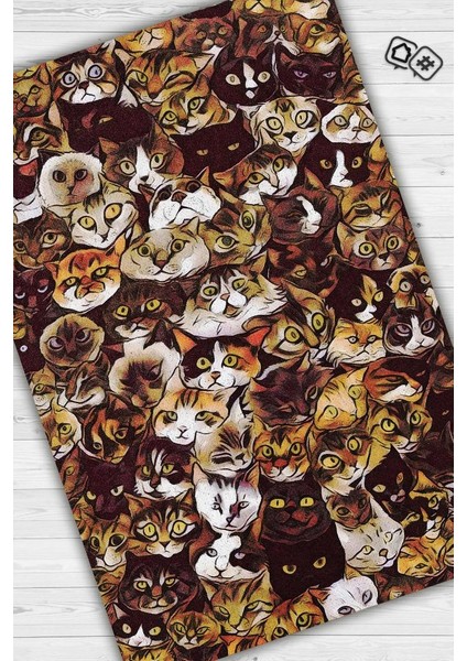 Kedi Kafası Kahverengi Halı Minimal Gen Odası Halısı Renkli Salon Halısı Kedili Halı fiyatları