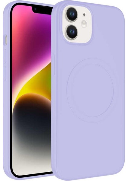 Apple iPhone 11 Kılıf Magsafe Wireless Şarj Özellikli Pastel Renk Silikon Mat Kapak