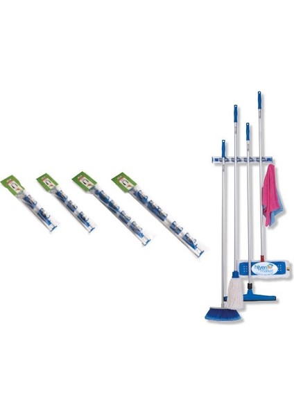 Metal Duvara Monte Plastik Mop Askısı 5 Askılı 9508905 indirimleri