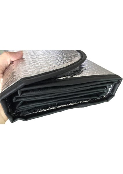 Araba Ön Cam Güneşliği Uyumlu Balonlu Metalize Parlak Alüminyum Katlanabilir Oto Güneşlik (130X60CM