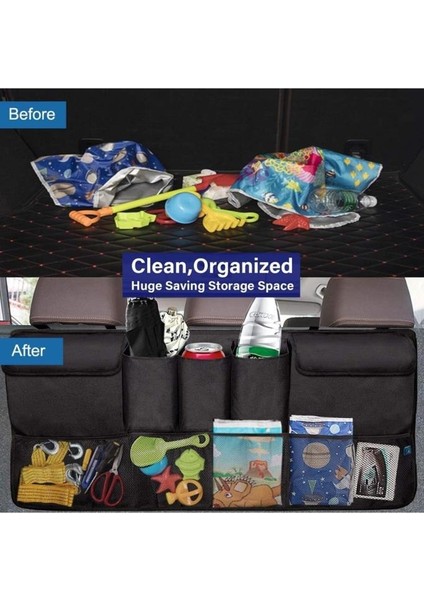 Oto Araç Içi Bagaj Düzenleyici 8 Cepli Model Organizer