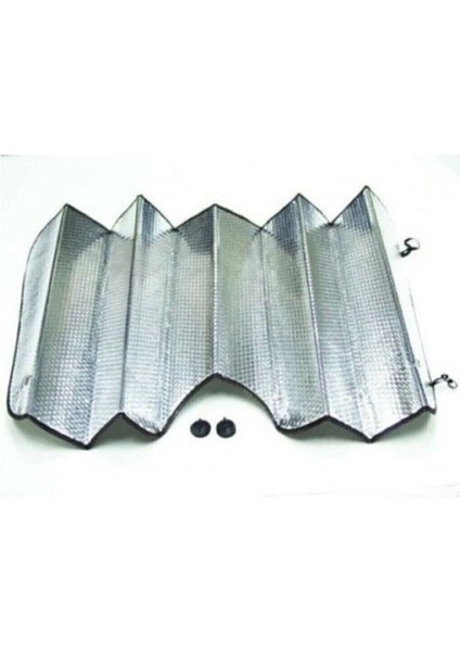 Araba Ön Cam Güneşliği Balonlu Metalize Parlak Alüminyum Katlanabilir Oto Güneşlik (130X60CM)