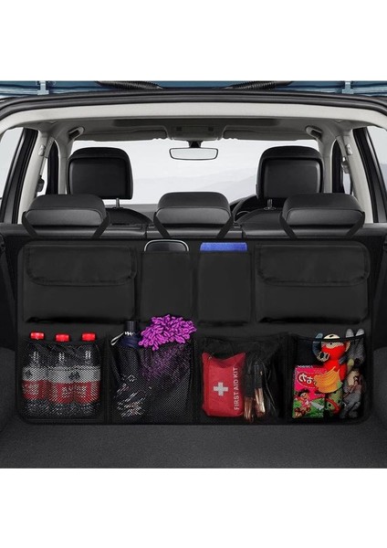 Ankaflex Araç Içi Bagaj Eşya Düzenleyici Oto Bagaj Koltuk Arkası Organizer 8 Cepli Fileli Super modelleri