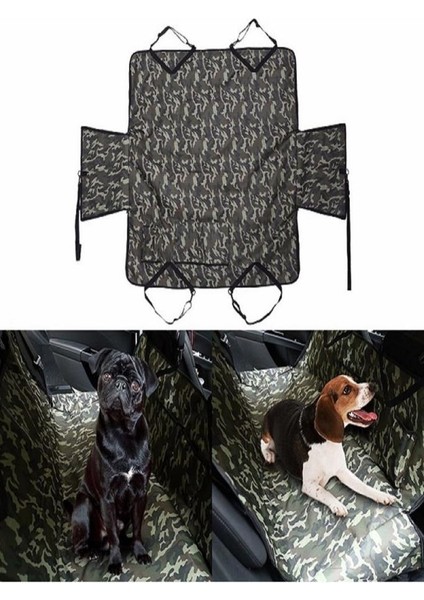 Araç / Oto Içi Arka Koltuk Köpek Örtüsü- Kamuflaj Desenli
