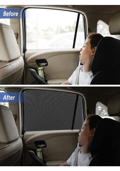 2 Adet Otomobil Yan Cam Güneşlik - Çıkartılabilen Cam Perdesi Csgyancamguneslik