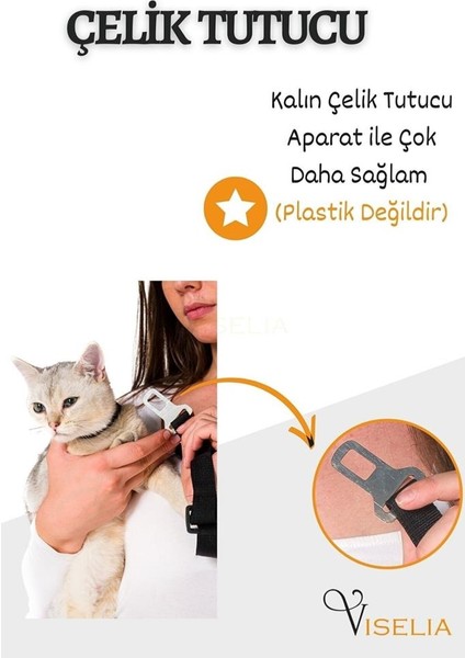 Evcil Hayvan Araç Emniyet Kemeri Kedi Köpek Araba Oto Tasması Oto Aksesuarları Siyah