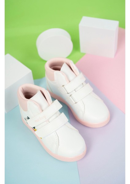 Baskılı Beyaza Pudra Garnili Cırtlı Çocuk Bot fiyatları