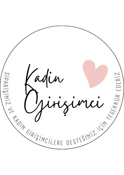 Genç Girişimci Kuşe Sticker-Kadın Girişimci- (3x3 Cm) 50 Adet