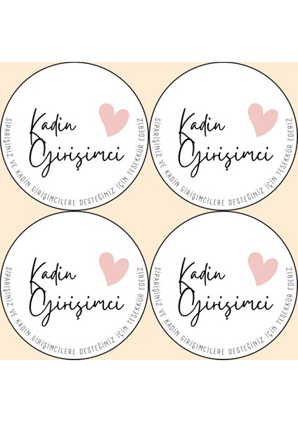Genç Girişimci Kuşe Sticker-Kadın Girişimci- (3x3 Cm) 50 Adet