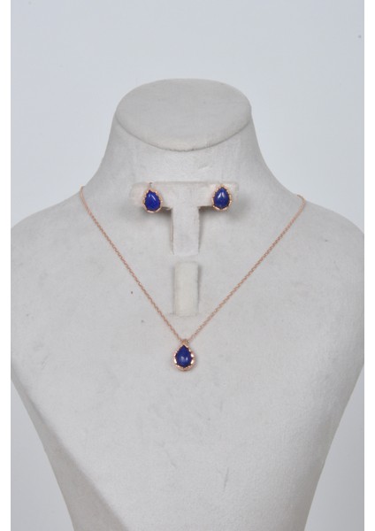 Lapis Lazuli Taşlı Gümüş Set