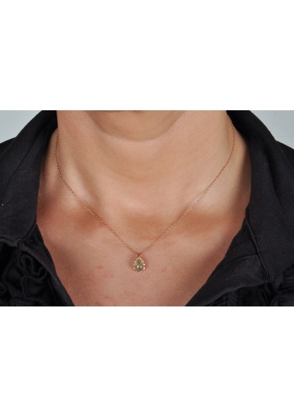 Prehnite Taşlı Gümüş Set
