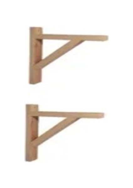Ahşap Raf Ayağı Çam Naturel Ahşap 2 Adet L Raf Tutucu Ayak 20 x 15 cm