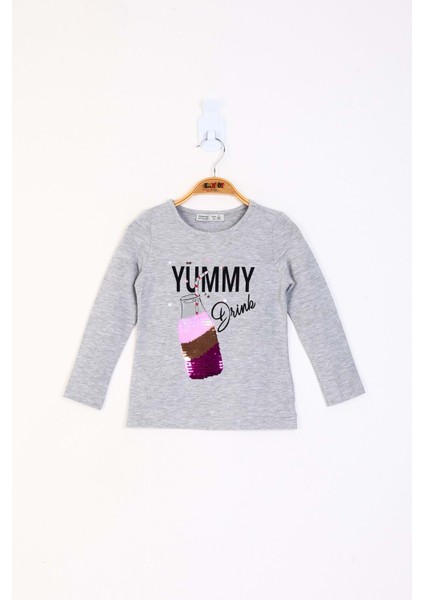 Kız Çocuk Çevirmeli Pul Detaylı Sweatshirt10