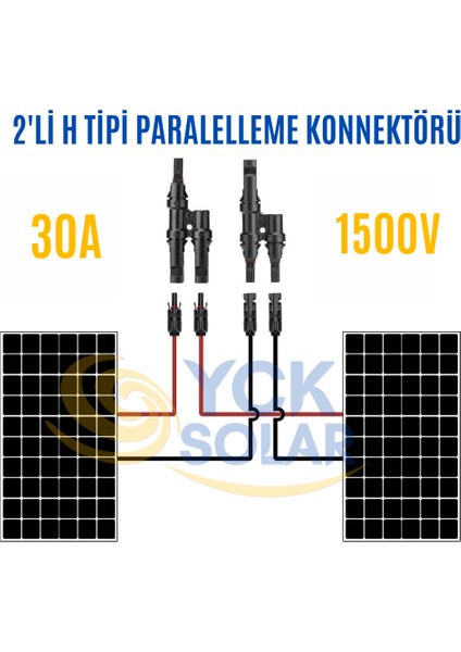 YCK Solar 2'li H Tipi Paralelleme Konnektörü - Aynı Gün Kargoda - 10 Set