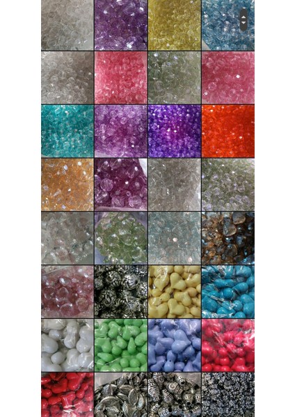 Rengarenk Plastik Boncuk 70 kg - Renkli Takı Malzemesi