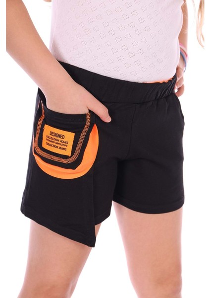 Toontoy Kız Çocuk Yanı Armalı Cepli Şort