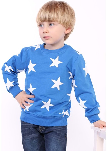 Toontoy Erkek Çocuk Komple Yıldız Baskılı Sweatshirt
