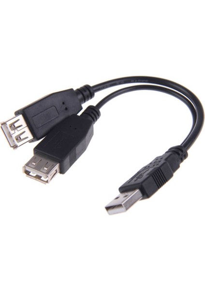 USB 2.0 Erkek To 2 USB 2.0 Dişi Y Splitter Kablo - USB Şarj Güç Kablosu - 30 cm