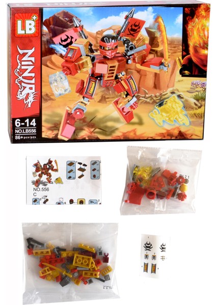 Ninja Blok Seti 86 Parça Parçalı Setler Robot Ninjago Karakter