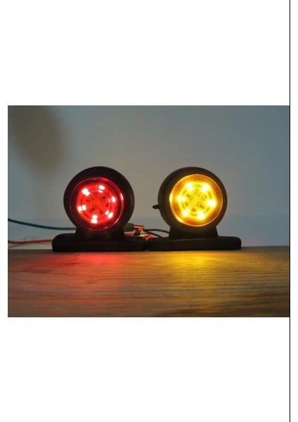 Mini Takoz Lamba Tek Ledli Sarı-Kırmızı 12V-24V 1 Adet