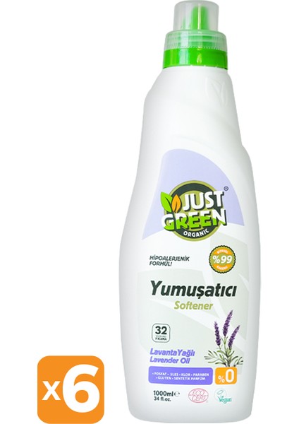 Just Green Organic 6'lı Yumuşatıcı 6X1000 ml