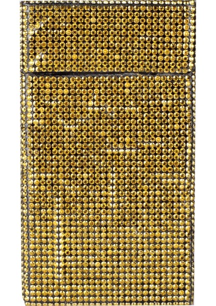 Kadın Gold Swarovski Taşlı Ince Uzun Sigara Kutusu