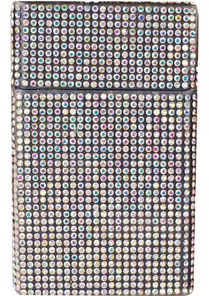 Kadın Neon Swarovski Pembe Janjan Taşlı Ince Uzun Sigara Kutusu