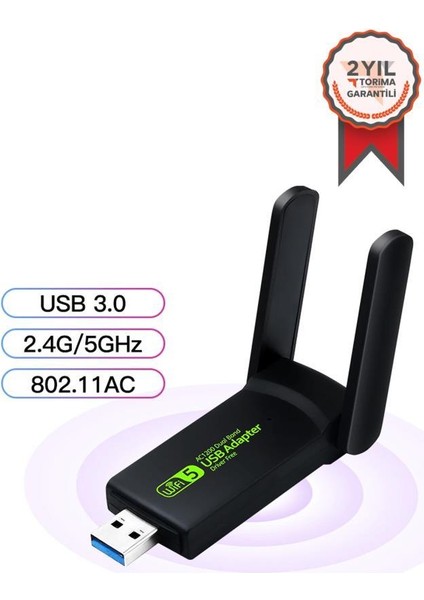 Dual Band USB Adapter 1300 Mbps Yd-33 Wireless