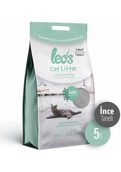 Leos Cat Litter Doğal Bentonit Kedi Kumu İnce 2x5 Lt