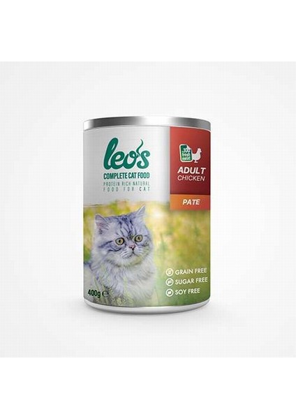 Leos Tavuk Etli Ezme Kedi Konservesi 12x400 Gr