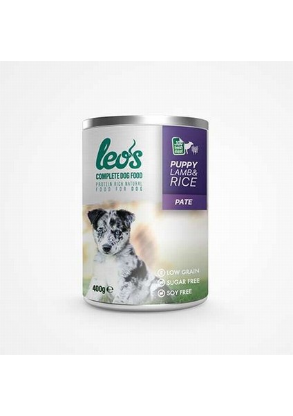 Leos Kuzu Etli ve Pirinçli Ezme Yavru Köpek Konservesi 400 Gr