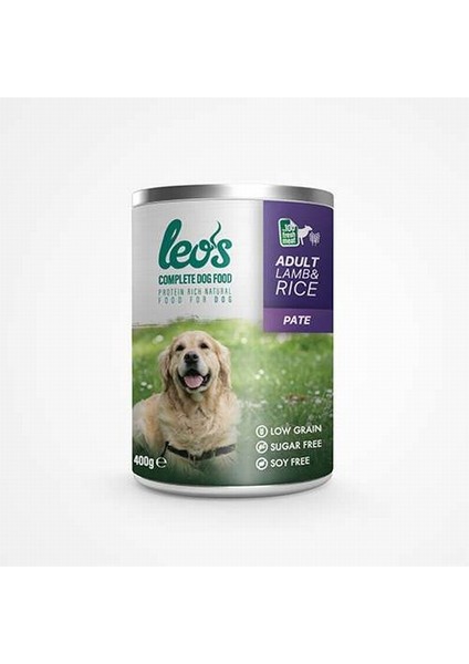 Leos Kuzu Etli ve Pirinçli Ezme Köpek Konservesi 400 Gr