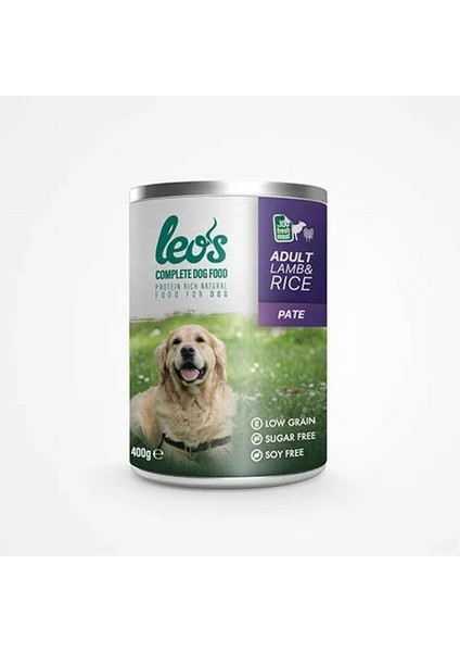 Leos Kuzu Etli ve Pirinçli Ezme Köpek Konservesi 12x400 Gr