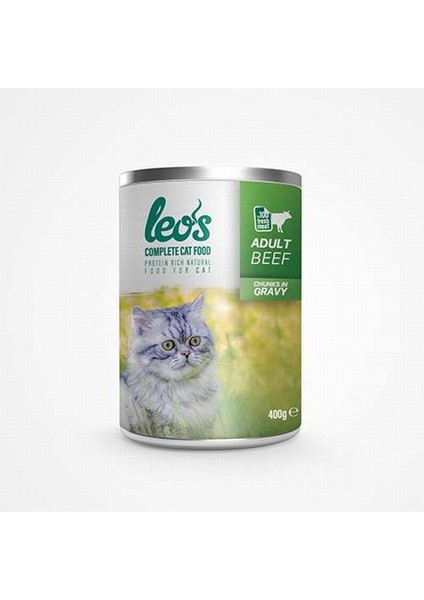 Leos Sığır Parça Etli Soslu Kedi Konservesi 6x400 Gr