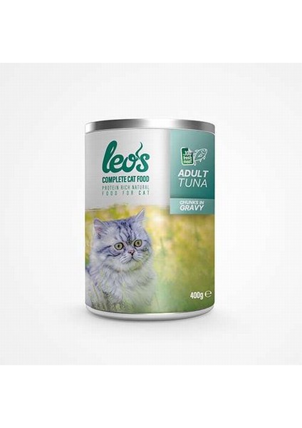 Leos Ton Balıklı Parça Etli Soslu Kedi Konservesi 6x400 Gr